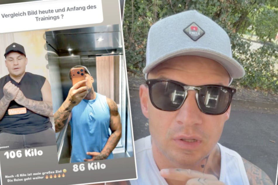 Anfang Juli machte Pietro Lombardi den sichtbaren Unterschied von vor der Abnehmspritze deutlich.