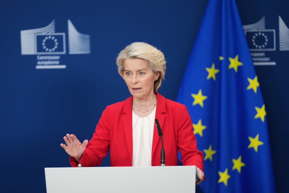 Die Präsidentin der Europäischen Kommission, Ursula von der Leyen (67), während einer Pressekonferenz am EU-Hauptsitz in Brüssel.