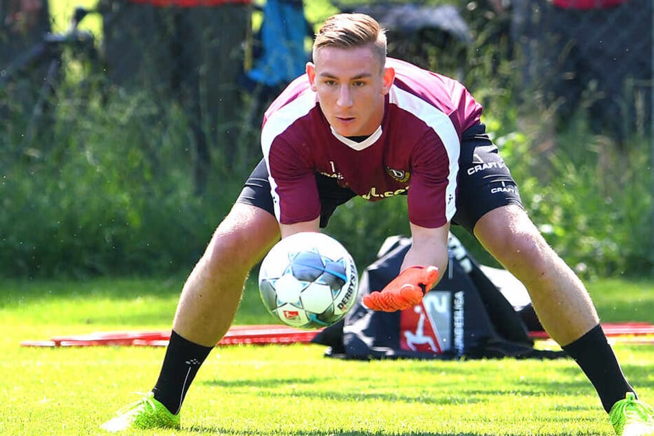 Kevin Broll kam von der SG Sonnenhof Großaspach zu Dynamo. Hier will er sich als Nummer 1 etablieren.