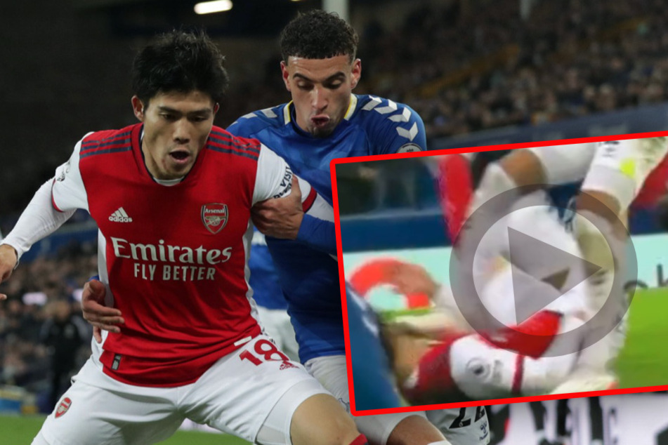 Horror-Szene in England: Everton-Kicker tritt seinen am Boden liegenden Gegenspieler ins Gesicht!