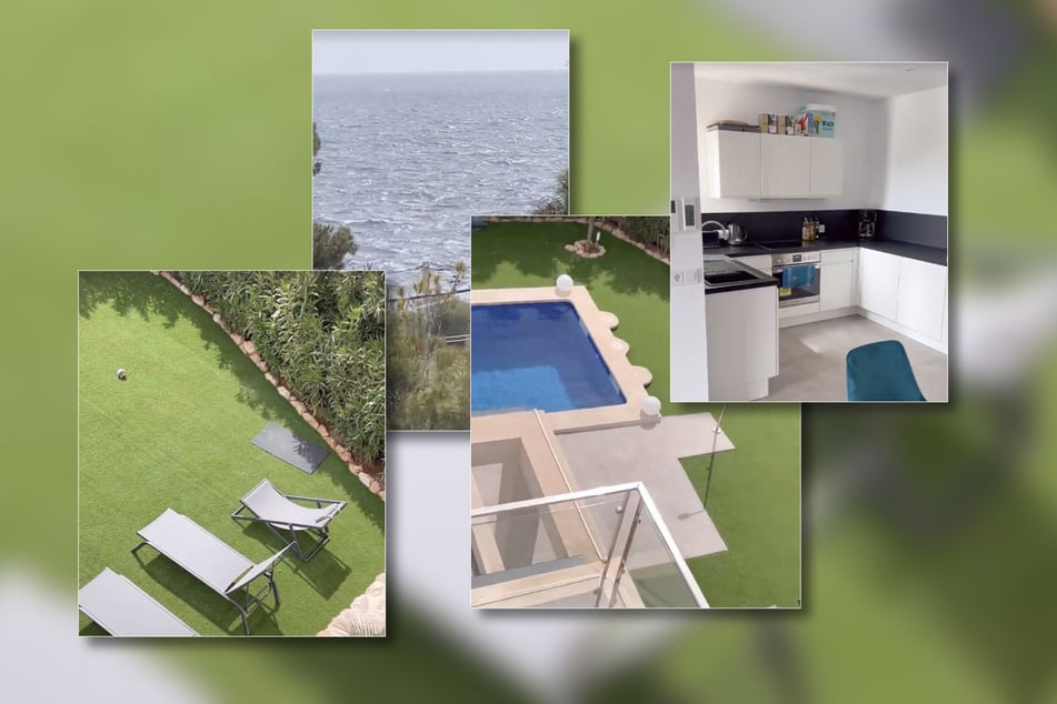 Blick auf das Meer, grüner Rasen, kalter Pool: Andrej Mangold (35) freut sich auf den Sommer in seinem Haus auf Mallorca.