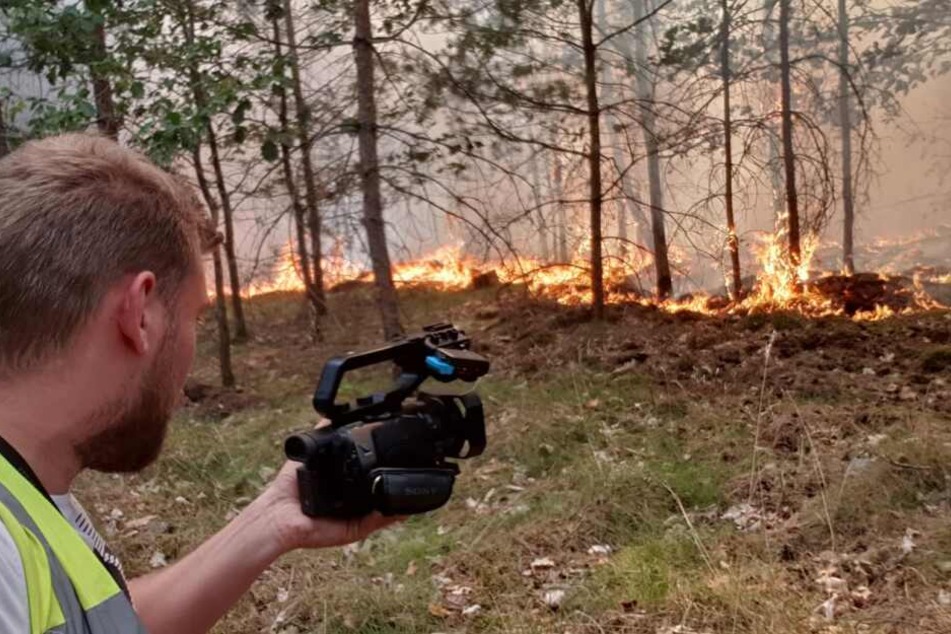 Ein Waldbrand ist im brandenburgischen Glindow ausgebrochen.
