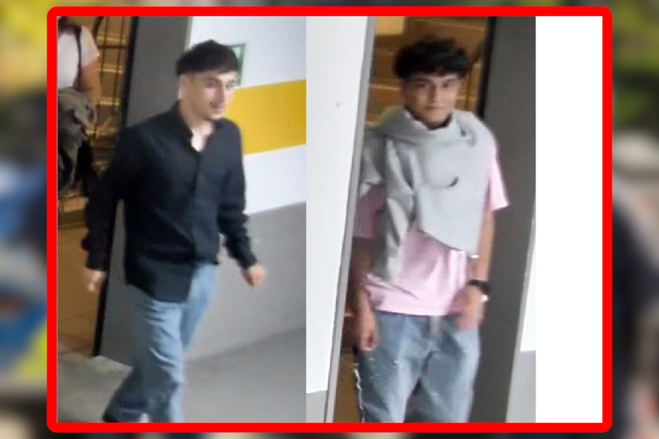 Mit diesem Foto einer Überwachungskamera sucht die Polizei nach den beiden Tatverdächtigen.