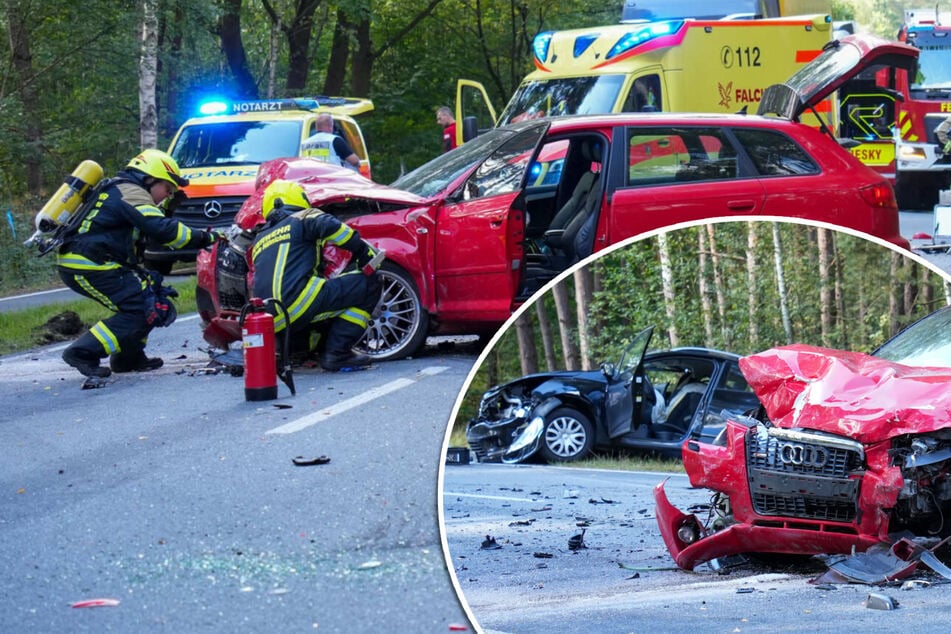Renault-Fahrer kollidiert in Ostsachsen frontal mit Audi-Fahrerin und wird schwer verletzt