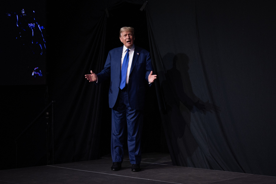 Donald Trump (pictured) is set to address thousands of gun owners on Saturday, seeking to boost their enthusiasm for his White House bid even further, a day after launching an obscenity-laden tirade against Democratic rival Joe Biden.