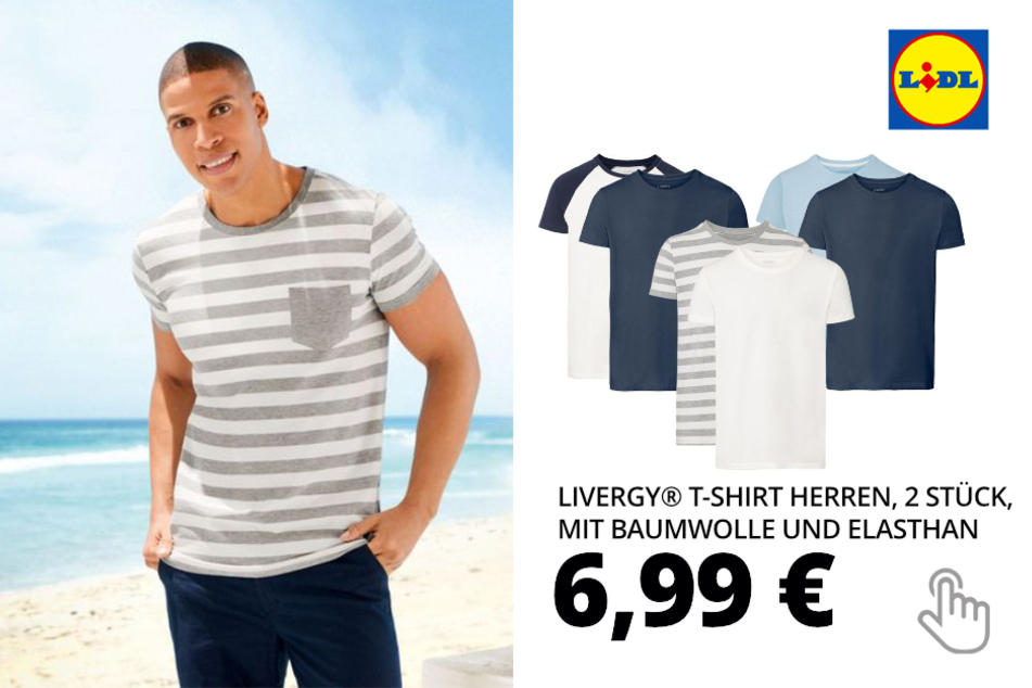 LIVERGY® T-Shirt Herren, 2 Stück