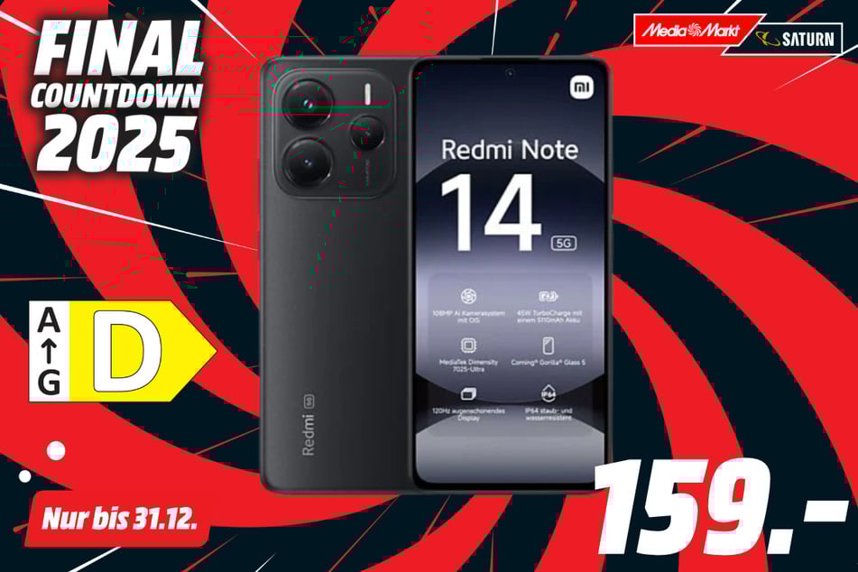 Xiaomi Redmi Note 14 für 159 Euro.