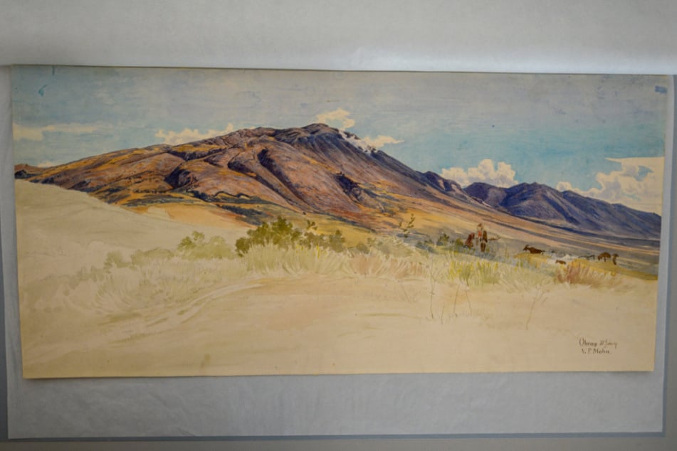 Viktor Paul Mohns (1842-1911) Landschaft bei Olevano, 1867 Aquarell über Bleistift