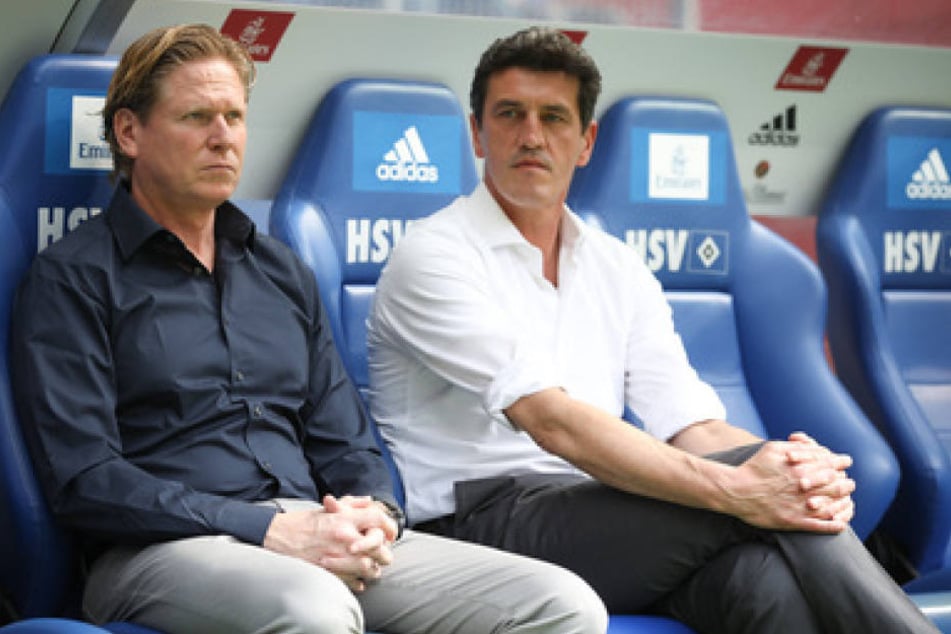 HSV-Trainer Markus Gisdol (l.) neben dem Sportchef Jens Todt. Letzterer hätte gerne die Bundesliga ohne Relegation.