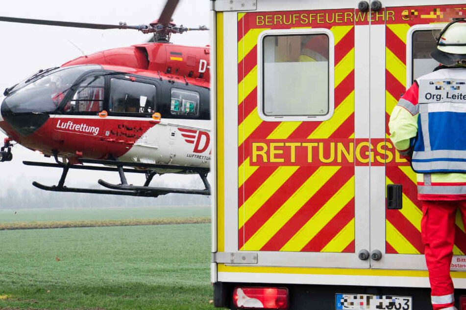 Rettungswagen und zwei Rettungshubschrauber kamen zum Einsatz (Symbolbild).