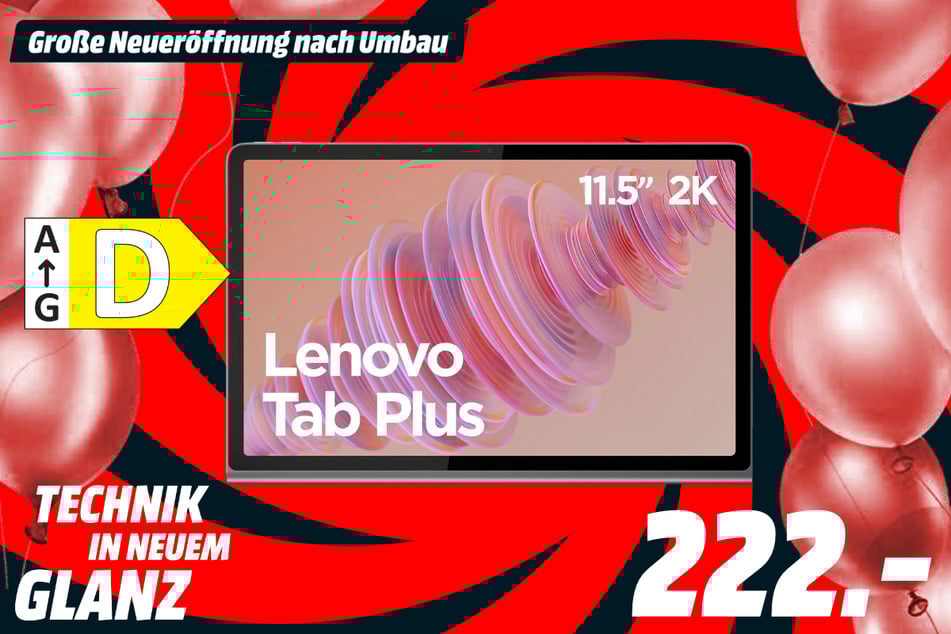 Lenovo-Tablet Tab Plus für 222 Euro.