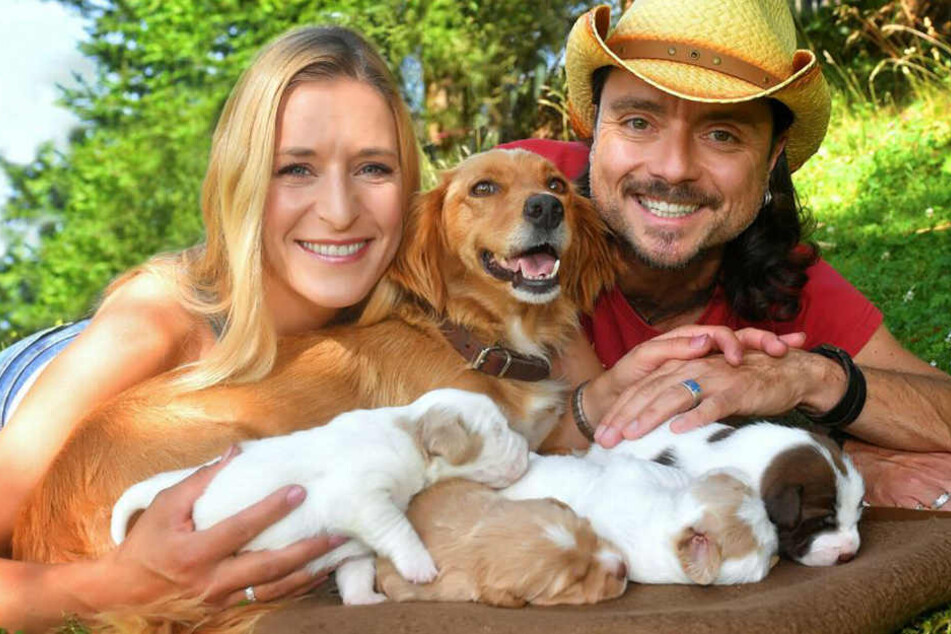 Bester Laune: Stefanie Hertel (38) und ihr Ehemann Lanny Lanner (43).