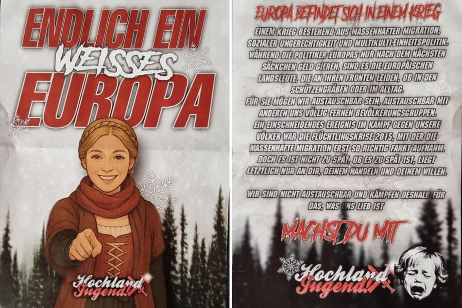 "Endlich ein weißes Europa": Diesen Flyer verteilte die HJ in Briefkästen und an Autoscheiben.