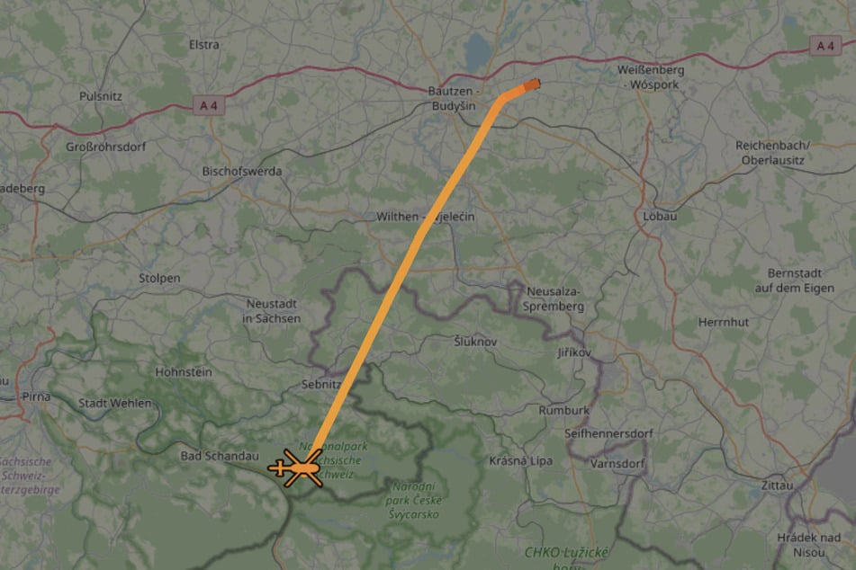 "Christoph 62" eilte mit Notarzt vom DRF Luftrettungsstützpunkt Bautzen in die Sächsische Schweiz.