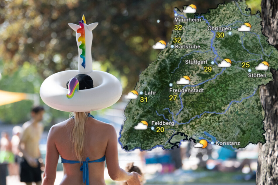 So wird das Wetter am Mittwoch im Ländle. (Fotomontage)