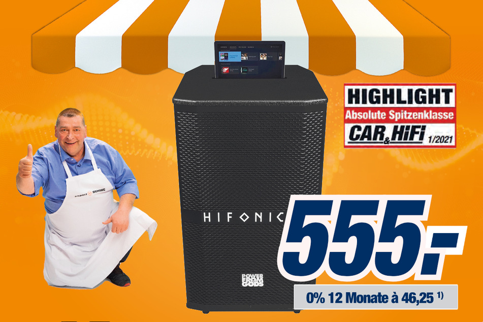 Die ultimative Box für Veranstaltungen, Karaoke oder als Autosubwoofer mit langer Akkulaufzeit (bis zu 21 Stunden)
