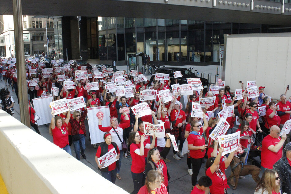 Minnesota nurses rally to demand that hospitals put patients before profits.