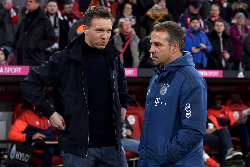 Wird Julian Nagelsmann (l., 33) Hansi Flick (56) beim FC Bayern München beerben? (Archivbild)