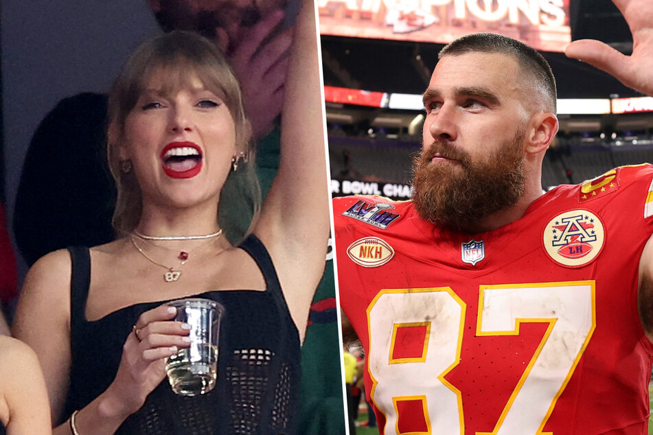 Travis Kelce (r.) has seemingly spilled the beans about how much the Super Bowl suite he bought for Taylor Swift cost him!