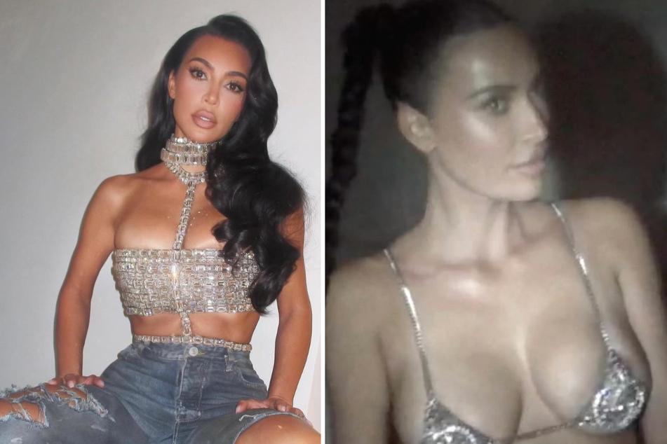 Kim Kardashian took a bold fashion risk with an ultra-tiny Gucci bikini top seen in a new Instagram post.