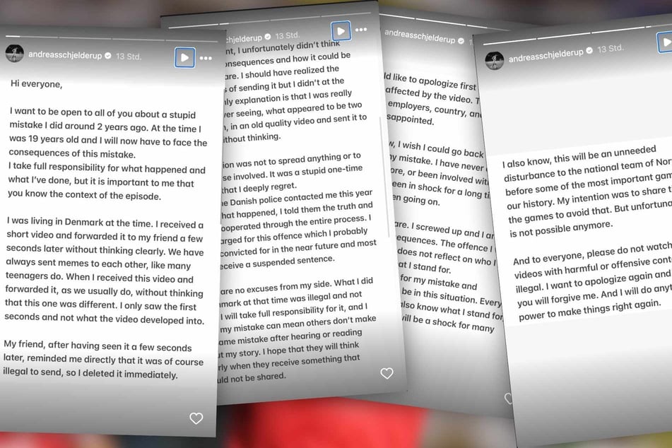 Andreas Schjelderup (21) richtete sich am Samstag in einem Instagram-Statement an seine Follower.