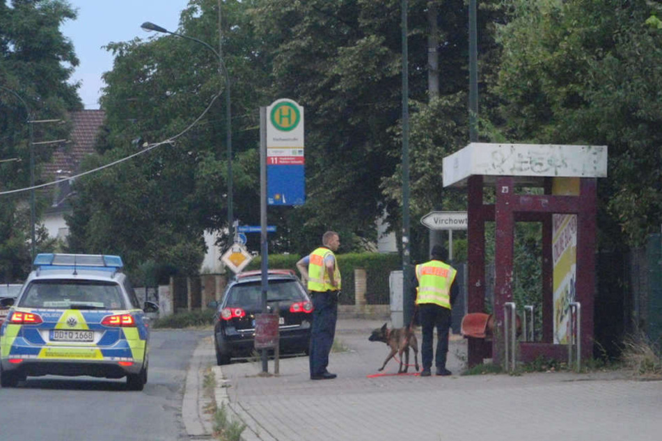 Die Polizei suchte nach dem Unfall mit einem Fährtenhund im angrenzenden Markkleeberg nach dem Flüchtigen - ohne Erfolg.