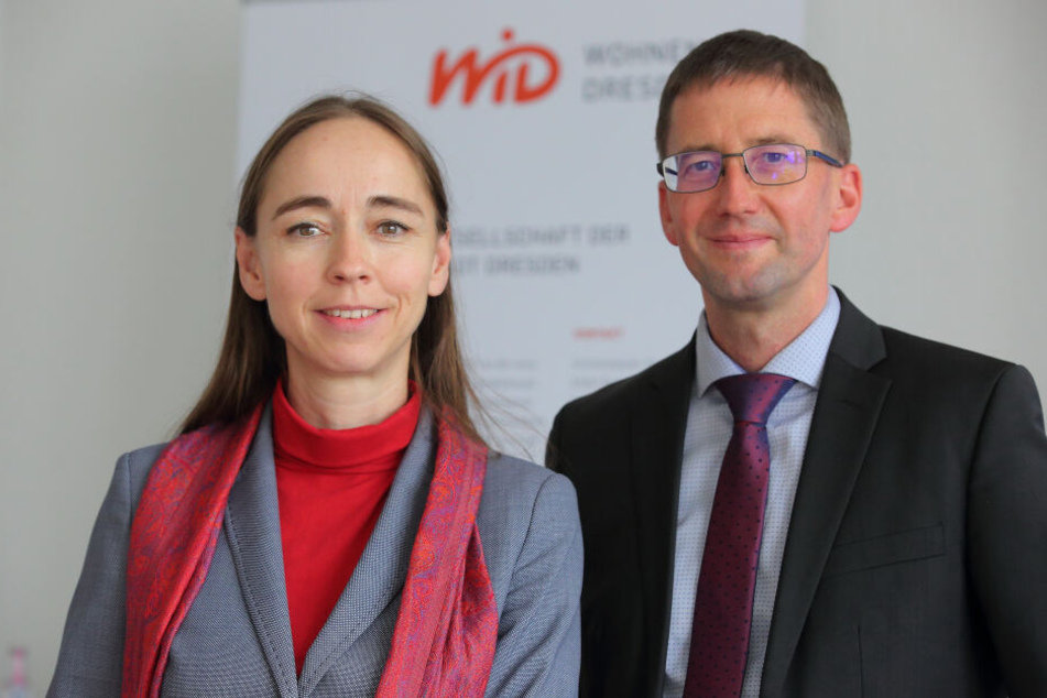 Sozialbürgermeisterin Kristin Kaufmann (43, Linke) und WiD-Chef Steffen Jäckel (49).