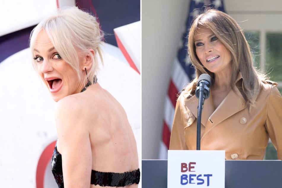 In a recent interview, star Anna Faris (l) revealed a joke about First Lady Melania Trump (r) she told for her new film Scary Movie 5 which didn't make the final cut.