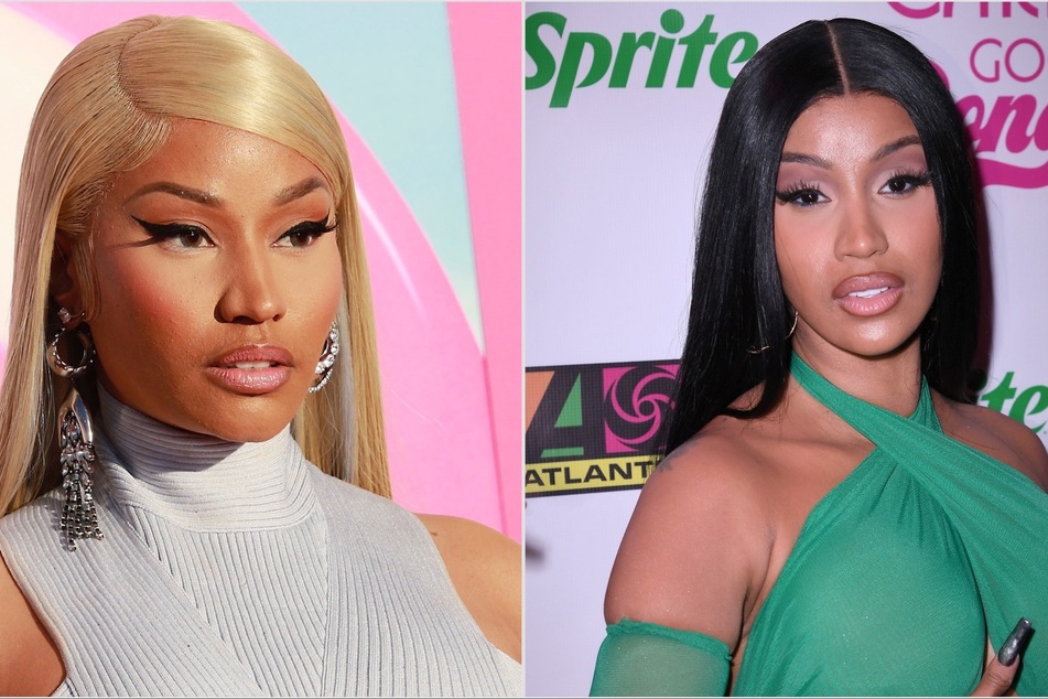Nicki Minaj seemingly shaded Cardi B's (r) drama with husband Offset, which led to the Bodak Yellow rapper clapping back.