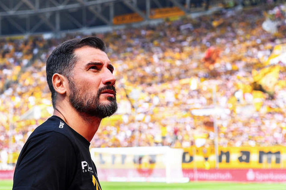 Der Blick ging nach oben: Cristian Fiel sah seine Dynamos gegen St. Pauli diesmal auch mit dem lieben (Fußball-)Gott im Bunde.