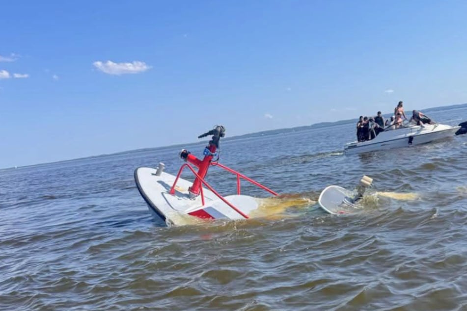 The Carteret Fire Department Marine Unit 2 sank after being struck by a whale. 