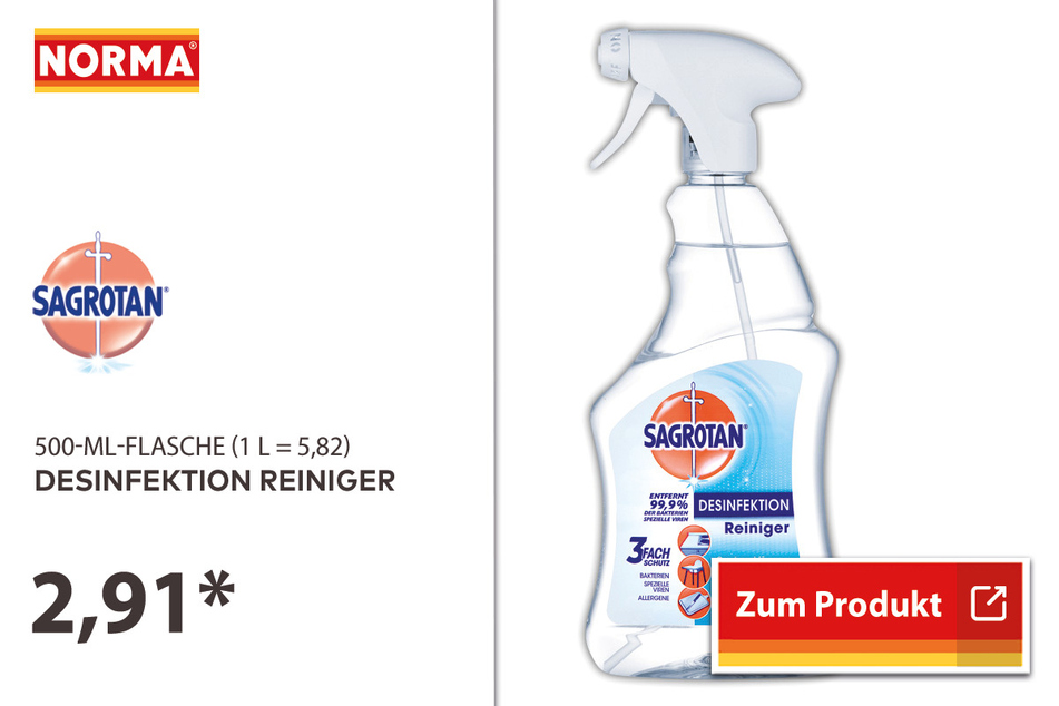 Desinfektion Reiniger für 2,91 Euro. 