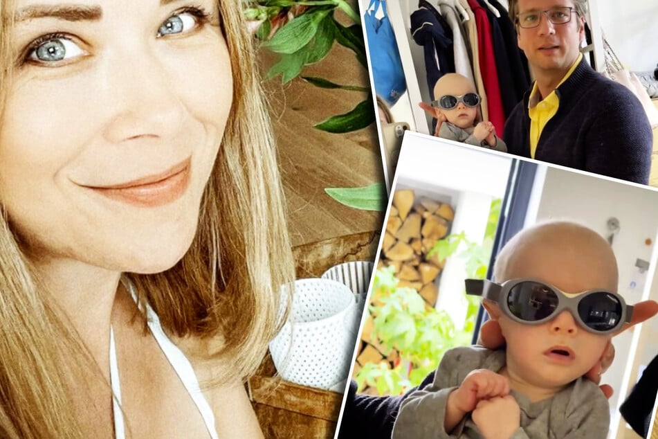 Urlaub für Tanja Szewczenko: Was trägt ihr Baby da auf der Nase?