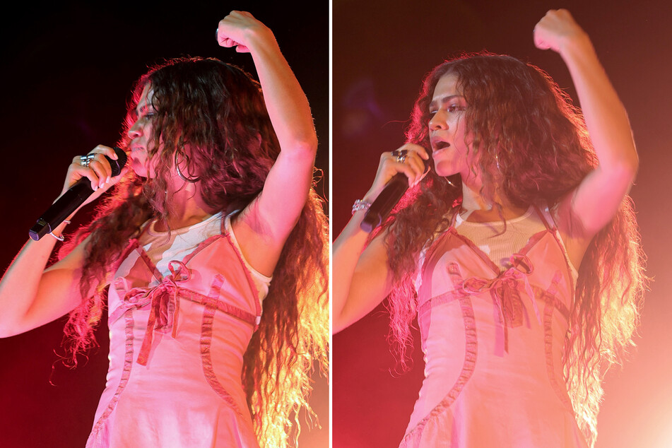 Zendaya surprised fans with a performance of All for Us during Labrinth's Saturday set at Coachella Weekend 2.