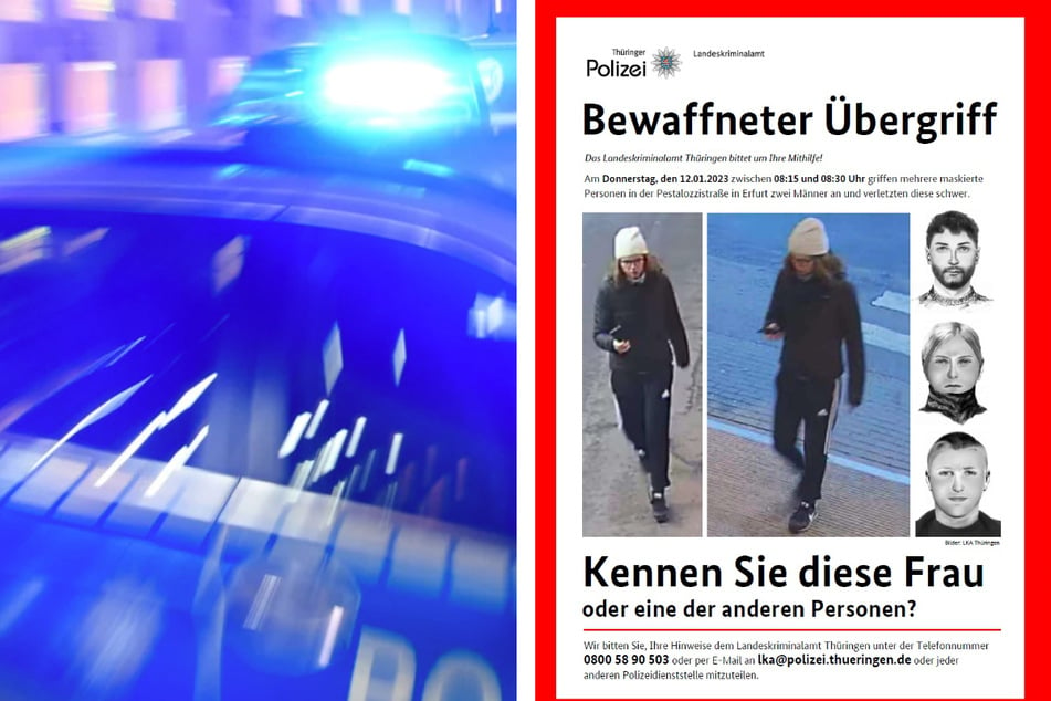 Mit diesem Fahndungsplakat sucht die Polizei nach der mutmaßlichen Späherin und den weiteren Angreifern.