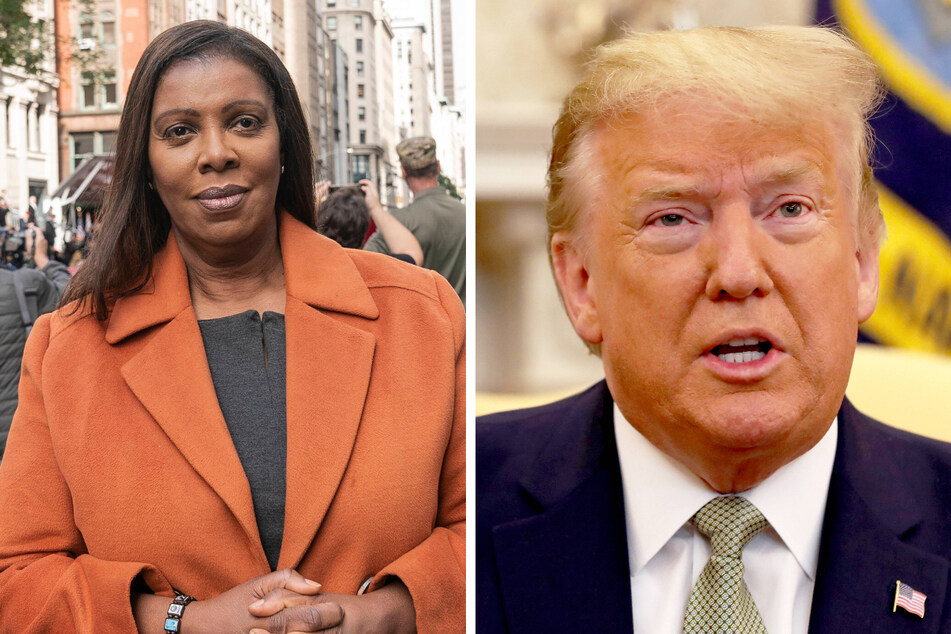 Donald Trump (r.) filed a lawsuit on Monday against New York state Attorney General Letitia James (l.).