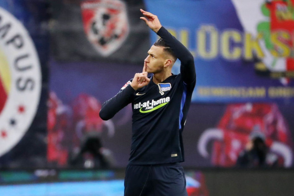 Davie Selke konnte für Hertha gegen seinen Ex-Verein RB Leipzig treffen.
