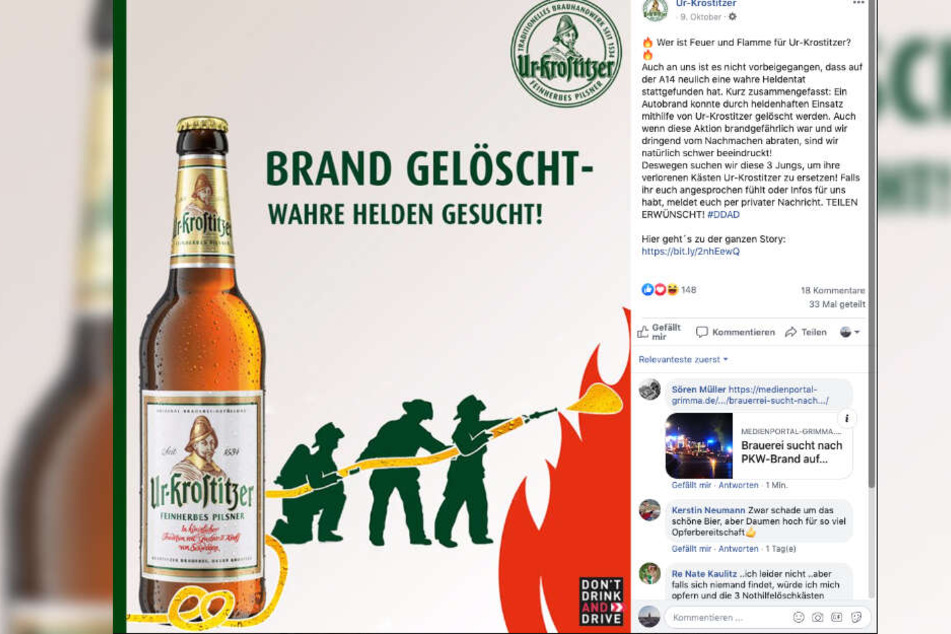 Auf Facebook sucht die Polizei nach den drei Brandlöschern.
