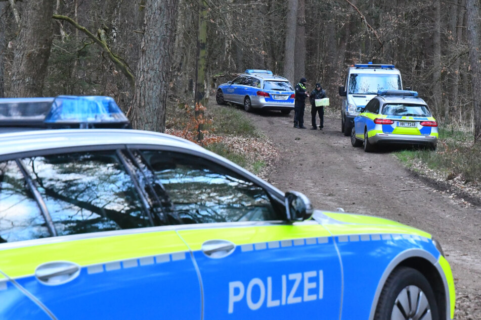 Die Polizei untersucht den Tatort in der Fischbeker Heide.