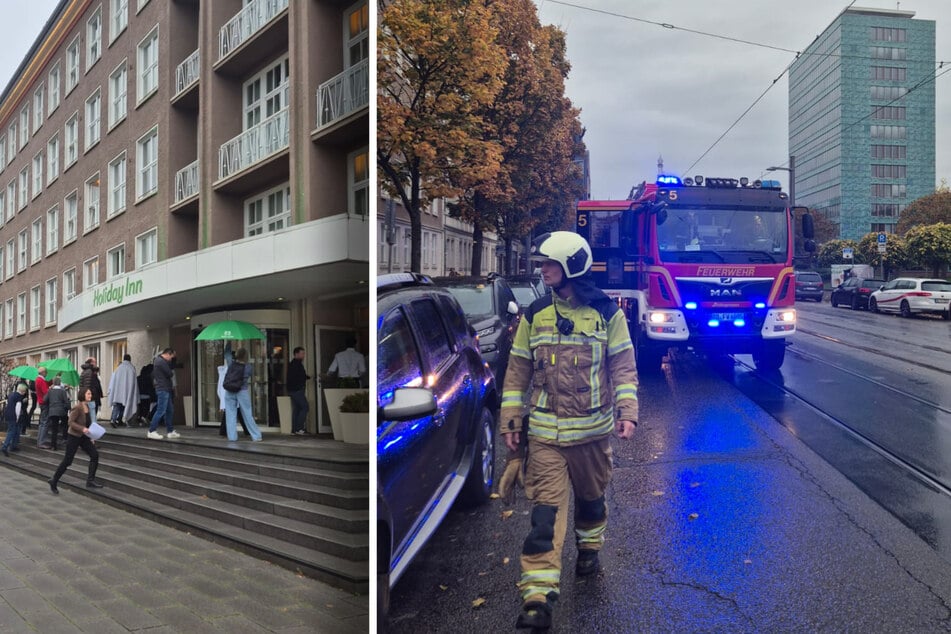 Dresden: Einsatz in der Dresdner City: Feuerwehr eilt zu Hotel