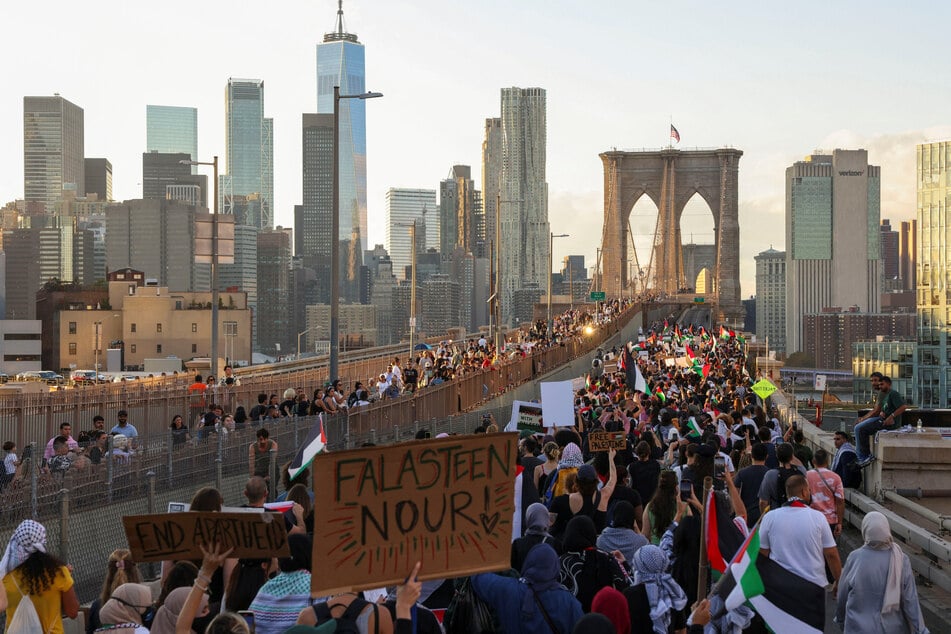 Thousands of protesters turned out in Brooklyn to march in support of Palestinians and against Israel's war on Gaza.