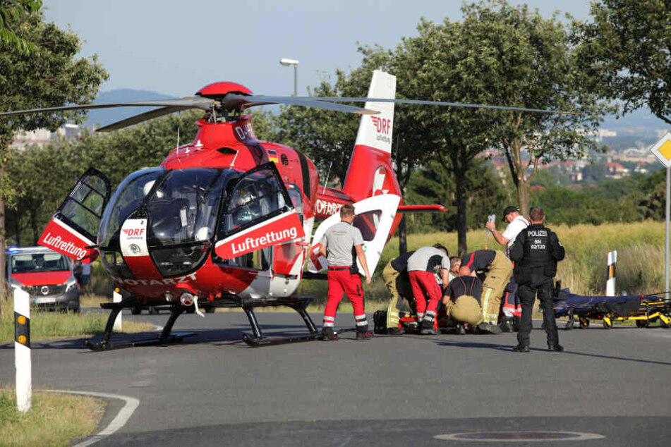 Der Mann wurde schwerst verletzt und musste mit dem Rettungshubschrauber "Christoph 38" ins Krankenaus geflogen werden.