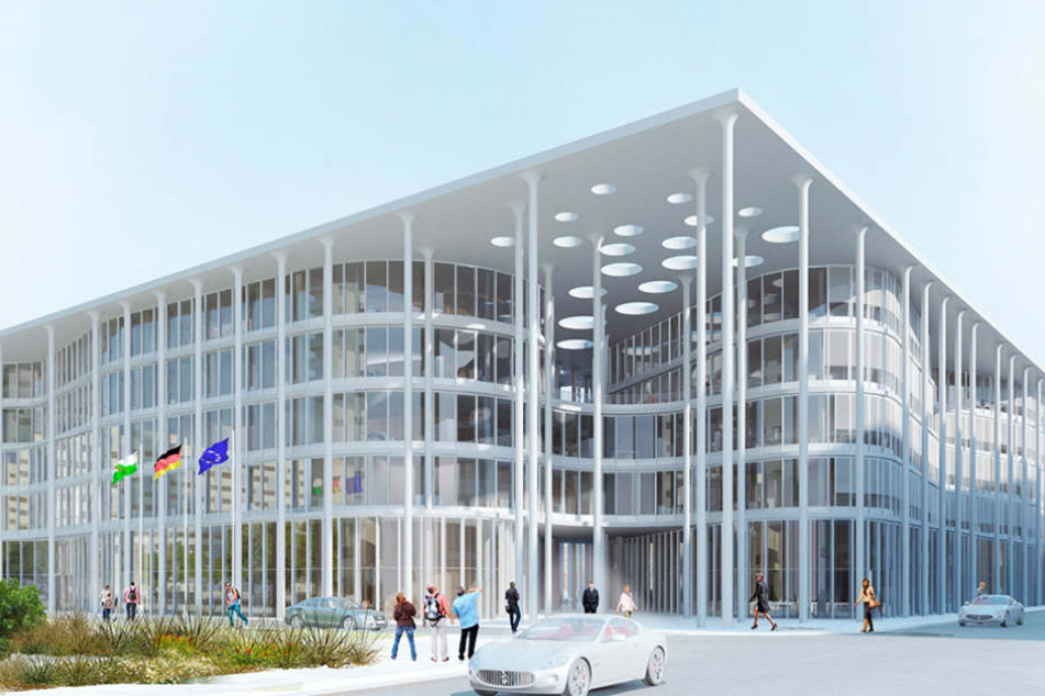 So soll der Glaspalast der Aufbaubank in Leipzig aussehen. Die Baukosten
können noch weiter steigen.