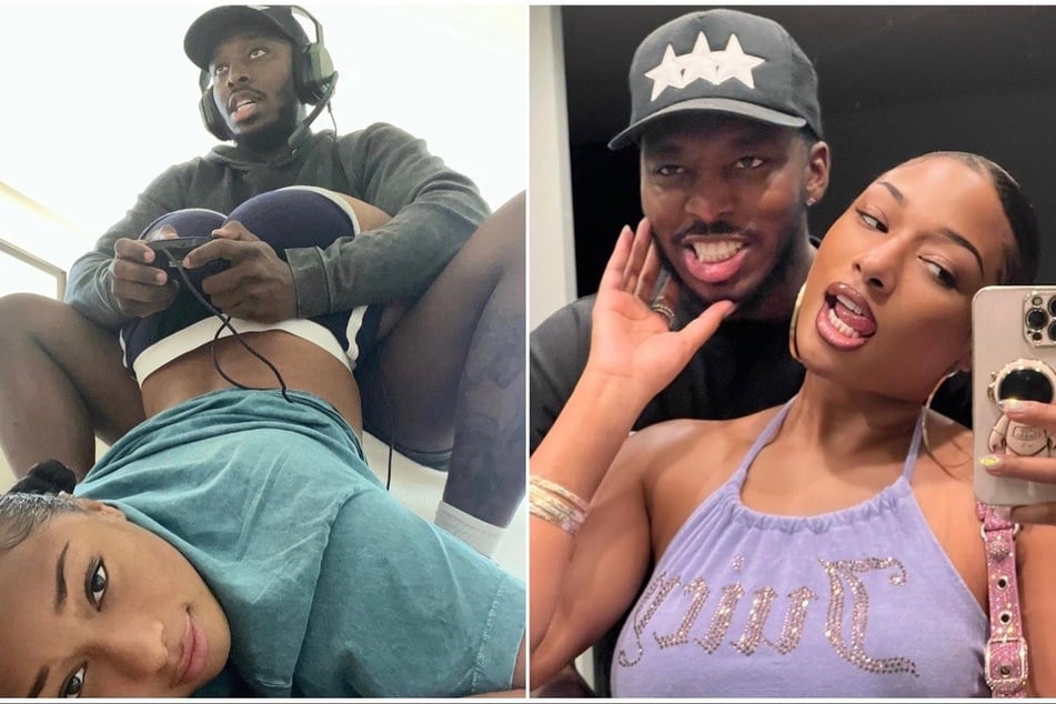 Megan thee Stallion (r) had everyone blushing after she posted boo-tifiul new pics with her love Pardison Fontaine.