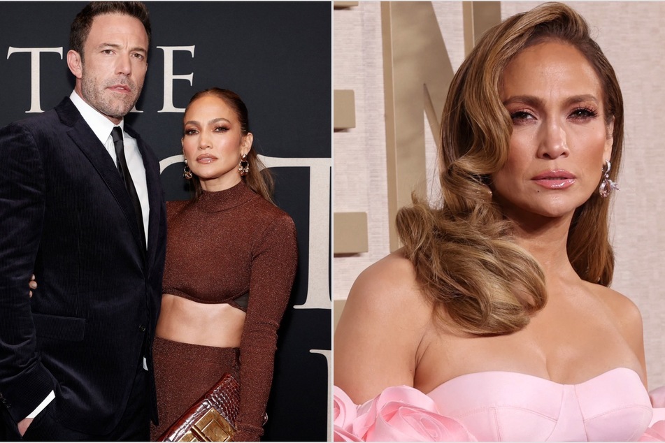 Jennifer Lopez coyly touched on the "negativity" in the world as rumors continue that her marriage to Ben Affleck (l.) is in peril.