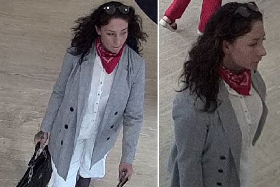 Mit diesen Fotos aus einer Überwachungskamera fahndet die Polizei nach der Frau.