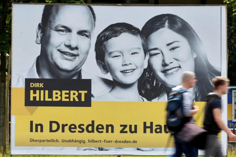 Mit Frau und Sohn warb Hilbert 2015 für seine Wahl zum OB - mit Erfolg.
