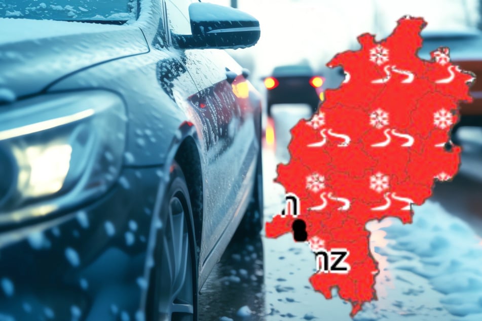 Der Deutsche Wetterdienst (Grafik) hat eine Unwetter-Warnung der Stufe 3 ausgesprochen: Ab der zweiten Nachthälfte bis in den Montagvormittag hinein bestehe eine erhebliche Glatteis-Gefahr!