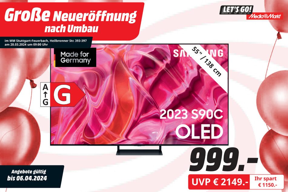 55-Zoll Samsung-Fernseher für 999 statt 2.149 Euro.