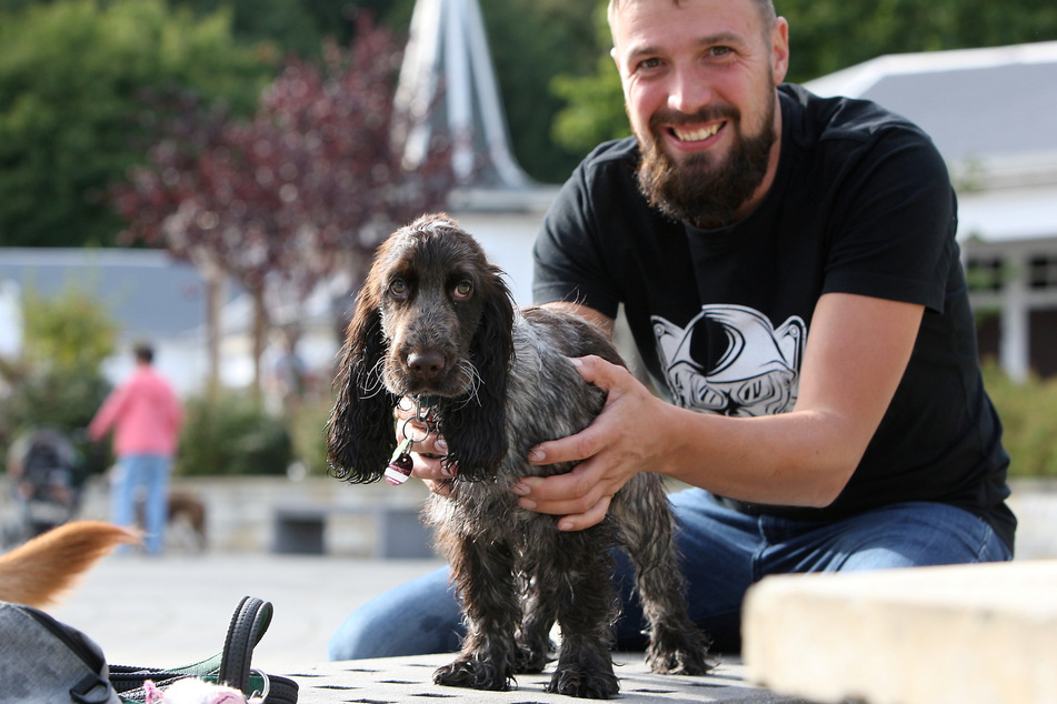 Waren schon letztes Jahr dabei: Julian Scharnhorst (37) mit "Sir Floki" (Englischer Cocker Spaniel).